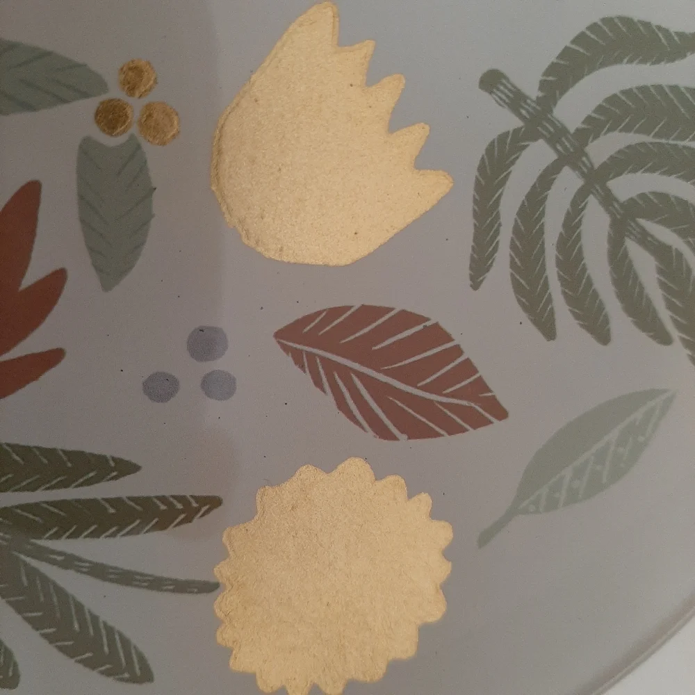 West Elm Scandi Decoupage Small Floral Round Glass Trinket Dish